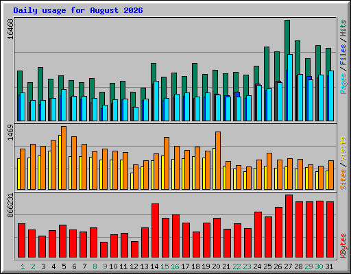 Daily usage for August 2026